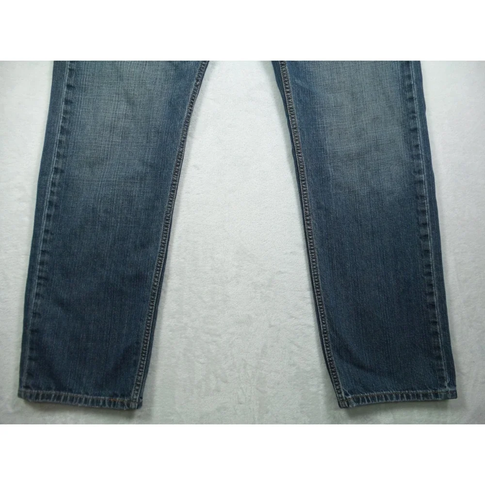 Levis 505 Mens Jeans 38 x 32 Blue Denim Straight Leg Regular Fit Mid Rise